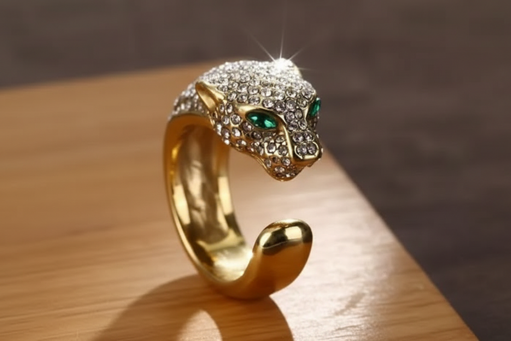 American diamond stone gold ring