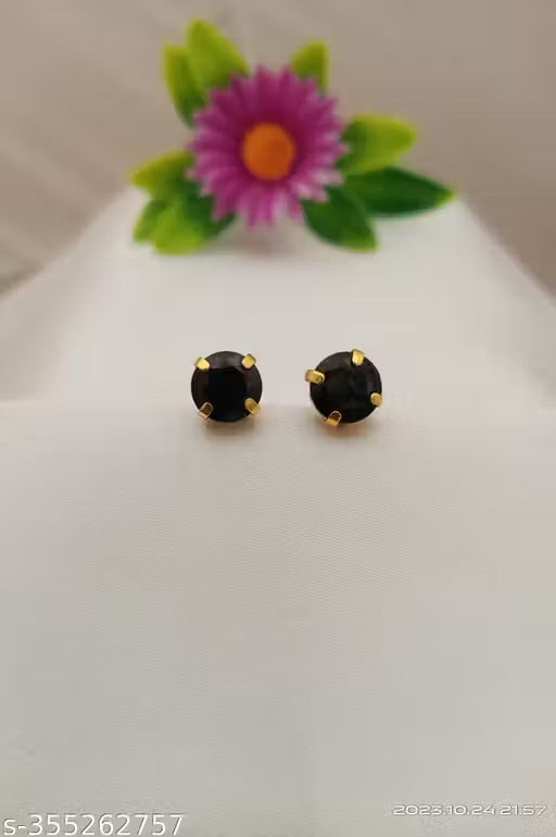 Black stone earrings